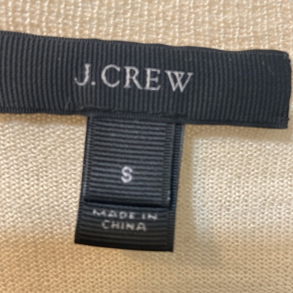 J Crew Women’s,Peach Cream/Black Marino Wool,Embroidered Sweater.Size-Small. - Picture 10 of 12